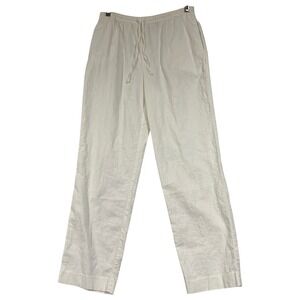 Liz Baker Petite Small Linen Blend Drawstring Waist Casual Pants Trousers‎